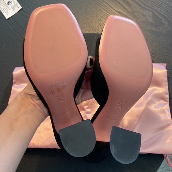 NEW Amina Muaddi Black suede Lupita heels  39 sold out. Price Firm. No trades - Picture 6 of 6